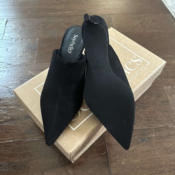 SEYCHELLES-Obsession Mule-black suede-7.5-brand new - Picture 9 of 11